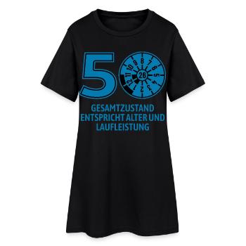 HU August 2026 - 50 Jahre - Geburtstag Geschenk - Frauen T-Shirt-Kleid - Schwarz - Vorne