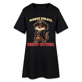 Worst Pirate Best Otter Funny Pirate Mascot Meme - Robe T-shirt Femme - noir - Devant