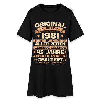 Original 1981 Jahrgang Legende 45. Geburtstag - Frauen T-Shirt-Kleid - Schwarz - Vorne