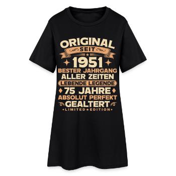Original 1951 Jahrgang Legende 75. Geburtstag - Frauen T-Shirt-Kleid - Schwarz - Vorne