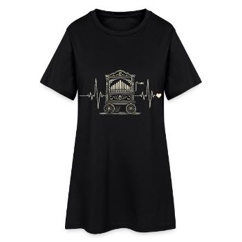 Battement de cœur d’orgue à baril | Motif musical de vielle à roue - Robe T-shirt Femme - noir - Devant
