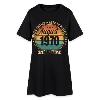Août 1970 Anniversaire Édition Limitée Vintage - Robe T-shirt Femme - noir - Devant