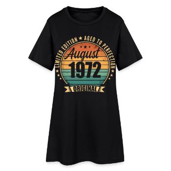 Août 1972 Anniversaire Édition Limitée Vintage - Robe T-shirt Femme - noir - Devant
