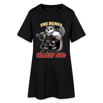 Les runes disaient pas de mascotte viking loup nordique drôle - Robe T-shirt Femme - noir - Devant