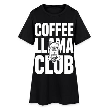 Coffee Llama Club – Café glacé - Robe T-shirt Femme - noir - Devant