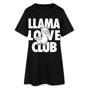 Llama Love Club – Lama au cœur - Robe T-shirt Femme - noir - Devant