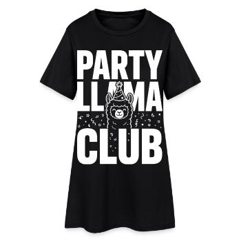 Party Llama Club – Ambiance festive - Robe T-shirt Femme - noir - Devant