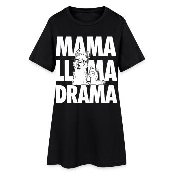 Drame Mama Llama – Motif familial drôle - Robe T-shirt Femme - noir - Devant