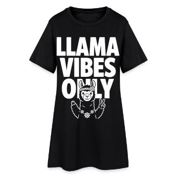 Vibrations de lama uniquement – Lama hippie - Robe T-shirt Femme - noir - Devant