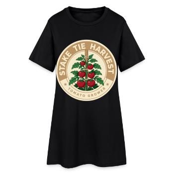 Motif de la récolte des plants de tomates dans le style vintage - Robe T-shirt Femme - noir - Devant