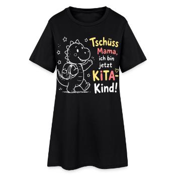 Kita Abschied Dino Design - Frauen T-Shirt-Kleid - Schwarz - Vorne