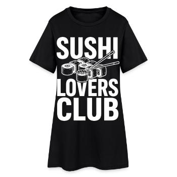 Club des amateurs de sushi avec des baguettes - Robe T-shirt Femme - noir - Devant