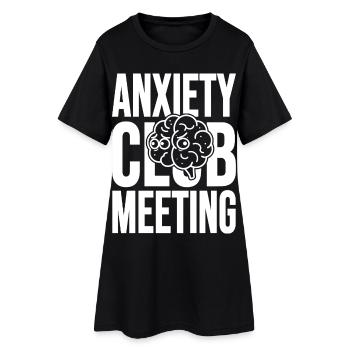 Anxiety Club Meeting with Brain - Women’s T-Shirt Dress - black - Front