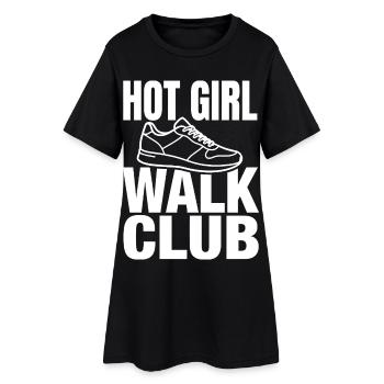 Hot Girl Walk Club avec des baskets - Robe T-shirt Femme - noir - Devant