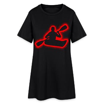 Kayak Pédalo Enfants Hommes Garçons Canoë - Robe T-shirt Femme - noir - Devant