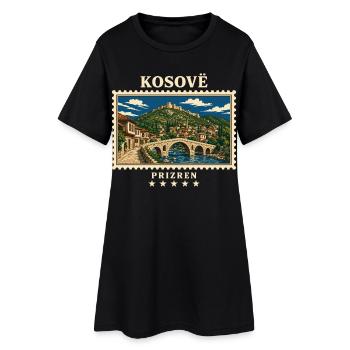 Kosovo Prizren Vintage Reisemarke - Frauen T-Shirt-Kleid - Schwarz - Vorne