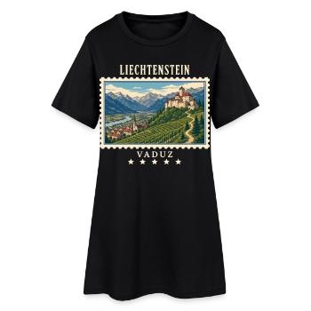 Liechtenstein Vaduz Vintage Reisemarke - Frauen T-Shirt-Kleid - Schwarz - Vorne