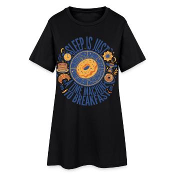 Le petit-déjeuner et le sommeil n’est qu’une machine à remonter le temps - Robe T-shirt Femme - noir - Devant