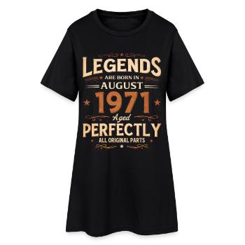 55e anniversaire cadeau de mari Légende août 1971 - Robe T-shirt Femme - noir - Devant