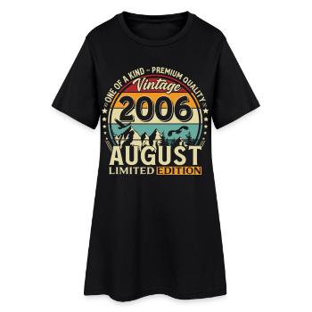 Cadeau de 20e anniversaire Mari Original août 2006 - Robe T-shirt Femme - noir - Devant
