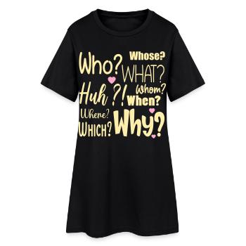 J’ai des questions - Robe T-shirt Femme - noir - Devant