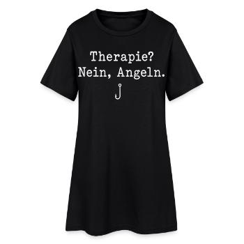 Therapie Nein Angeln Spruch Angelhaken Angler - Frauen T-Shirt-Kleid - Schwarz - Vorne
