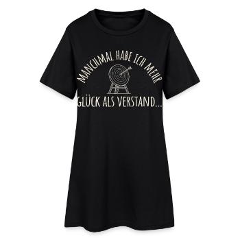 Bogenschießen Mehr Glück als Verstand - Bogensport - Frauen T-Shirt-Kleid - Schwarz - Vorne