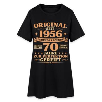 Original Baujahr 1956 geboren 70. Geburtstag - Frauen T-Shirt-Kleid - Schwarz - Vorne