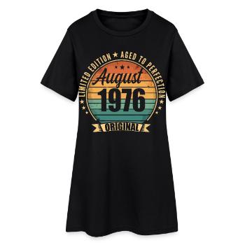Vintage Août 1976 Anniversaire Édition Limitée  - Robe T-shirt Femme - noir - Devant