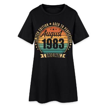 Vintage Août 1983 Anniversaire Édition Limitée  - Robe T-shirt Femme - noir - Devant
