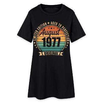 Vintage Août 1977 Anniversaire Édition Limitée  - Robe T-shirt Femme - noir - Devant