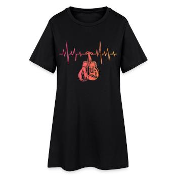 Boxe Sunset boxe battement de coeur arts martiaux - Robe T-shirt Femme - noir - Devant