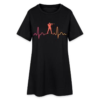 Biathlon Sunset Heartbeat Biathlete - Women’s T-Shirt Dress - black - Front