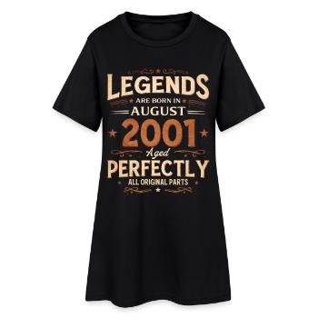 25th Birthday Gift Man Legend August 2001 - Women’s T-Shirt Dress - black - Front