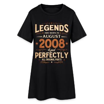 18th Birthday Gift Man Legend August 2008 - Women’s T-Shirt Dress - black - Front