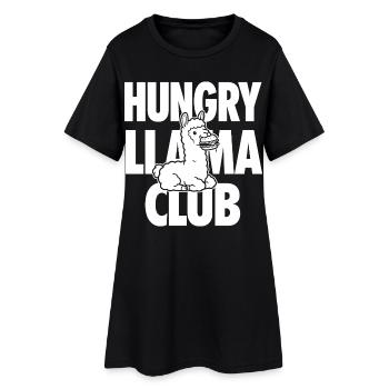 Club Hungry Lama avec burger - Robe T-shirt Femme - noir - Devant