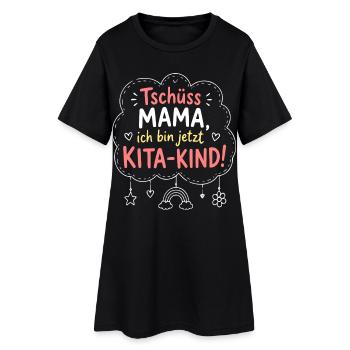 Kita-Kind Abschied von Mama - Frauen T-Shirt-Kleid - Schwarz - Vorne