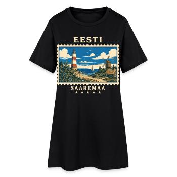 Estland Saaremaa Vintage Reisemarke - Frauen T-Shirt-Kleid - Schwarz - Vorne