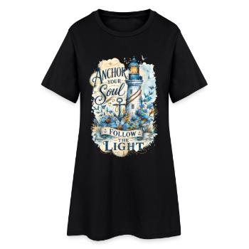 Ancre ton âme – Aquarelle de phare - Robe T-shirt Femme - noir - Devant