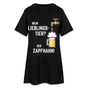 Mein Lieblingstier? Der Zapfhahn! (Bier / 3C) - Frauen T-Shirt-Kleid - Schwarz - Vorne