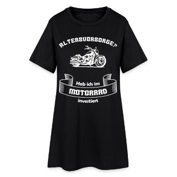 Altersvorsorge Motorrad – Biker Spruch - Frauen T-Shirt-Kleid - Schwarz - Vorne