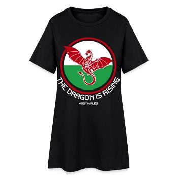 Le Dragon s’élève, Indy Wales - Robe T-shirt Femme - noir - Devant