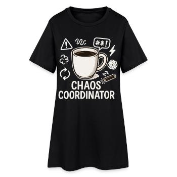 Chaos Coordinator Kaffee: Geschenk für die beste M - Frauen T-Shirt-Kleid - Schwarz - Vorne