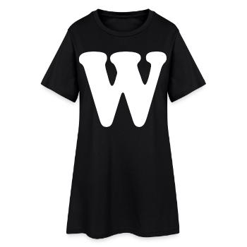 Large W Style Print | Letter W | W Logo - Women’s T-Shirt Dress - black - Front