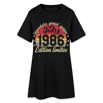 Anniversaire Juillet 1986 Vintage Cadeau - Robe T-shirt Femme - noir - Devant