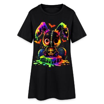 Lapin gothique de Kawaii - Robe T-shirt Femme - noir - Devant