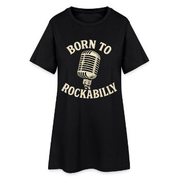 Born to Rockabilly – Microphone vintage des années 50 - Robe T-shirt Femme - noir - Devant