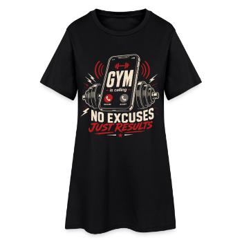 La salle de sport ne demande pas d’excuses, seulement des résultats - Robe T-shirt Femme - noir - Devant
