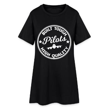 Pilot badge high quality aircraft - Women’s T-Shirt Dress - black - Front