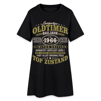 Oldtimer Baujahr 1966 Jahrgang Geburtstag Geschenk - Frauen T-Shirt-Kleid - Schwarz - Vorne